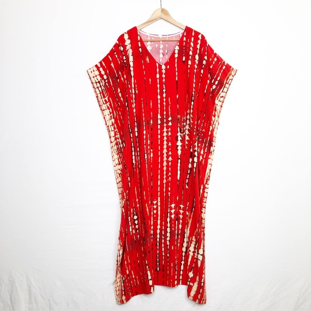 Kaften red/tan bohemian Kaften lounge dress